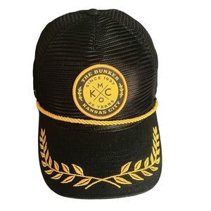RARE The Bunker Bunker Kansas City 25th Anniversary Trucker CAP Black Gold KCMO